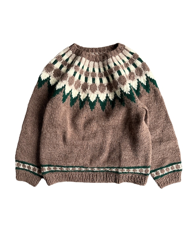 Vintage 80s Unknown brand hand made nordic knit