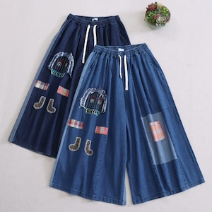 2色/デザイン刺繍デニムパンツ ・11703 2色/デザイン刺繍デニムパンツ ・11703