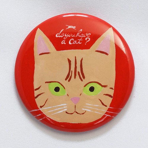 森邦保作品 猫マグネット L01（茶トラ猫イメージ）ロゴマーク付きです。