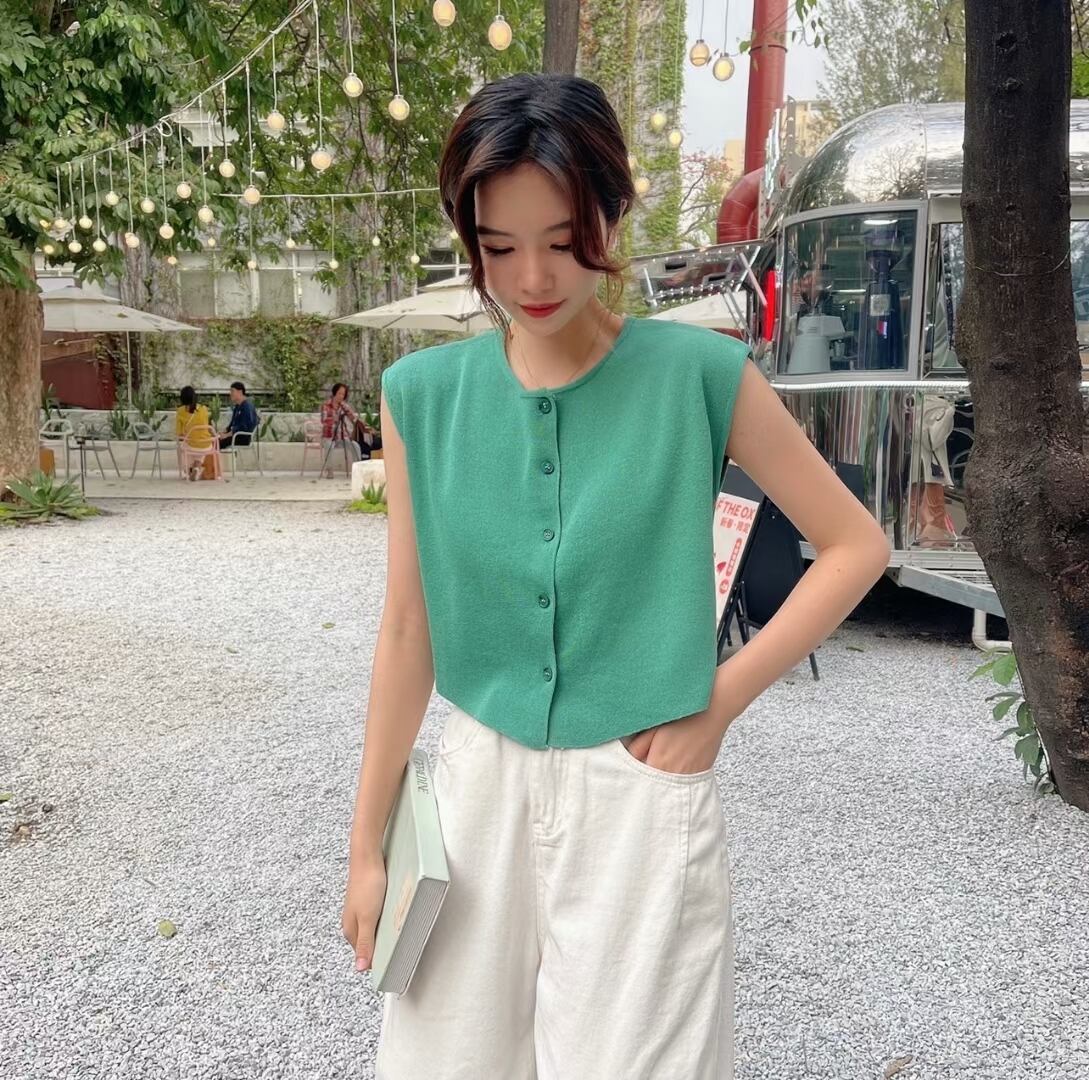 クルーネック フレンチスリーブカーデ AJ1050-2203