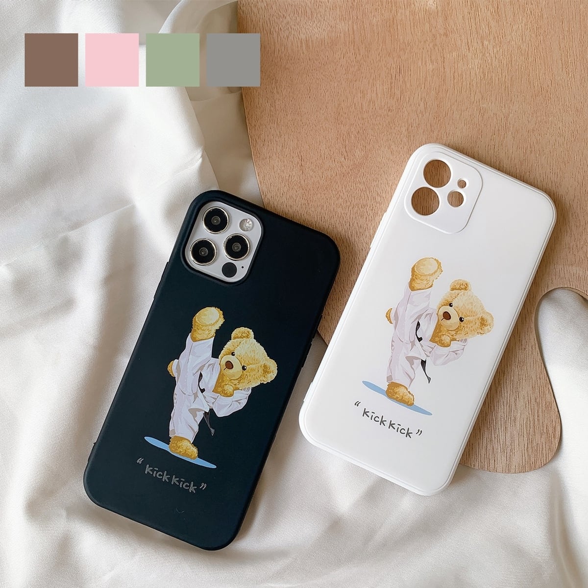 iphone14pro ケース 韓国 柔道 くま クマ bear デザイン プリント iPhoneケース 携帯ケース 携帯カバー スマホケース  case 傷防止 汚れ防止 メンズ レディース お揃い ペア | セレクトショップオンリーユー