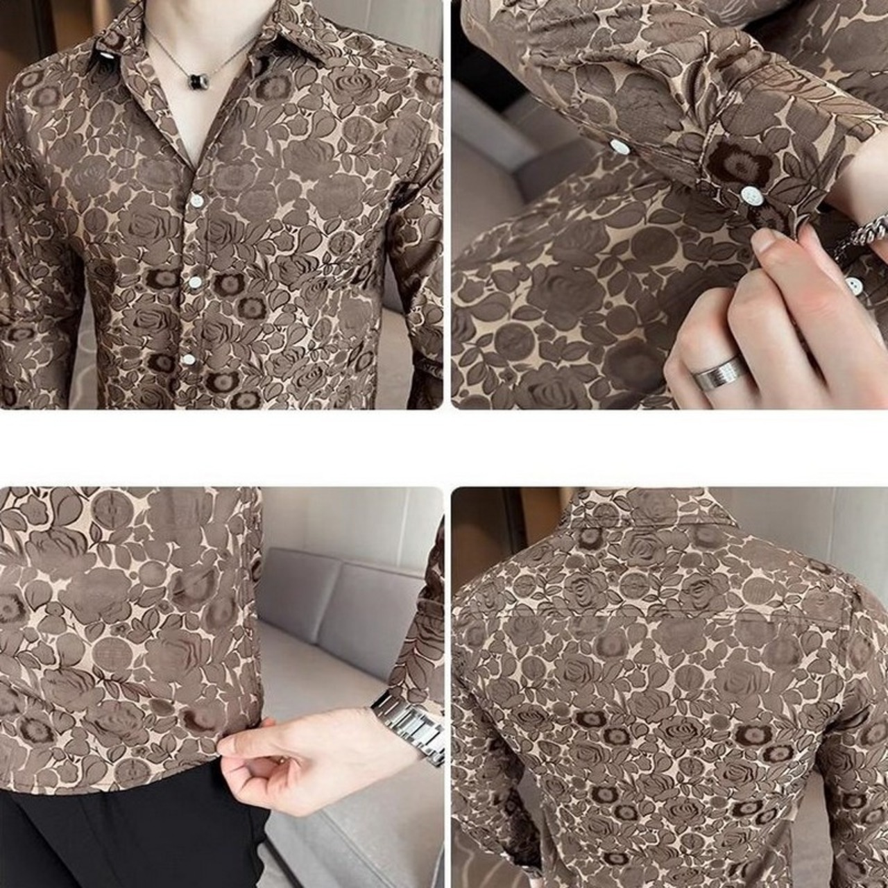 printed slim shirt tops 00174