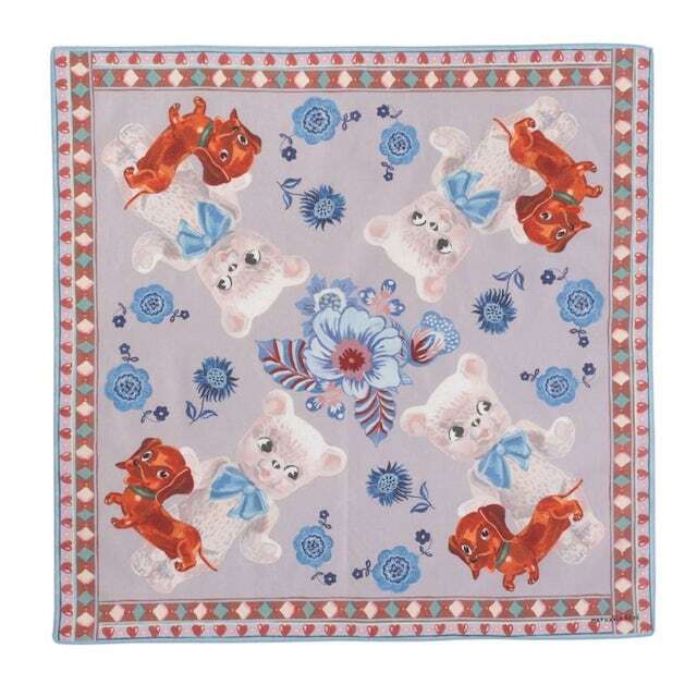 Nathalie Lete Handkerchief Bear Dog ナタリーレテ ハンカチ Yay Design Household Goods