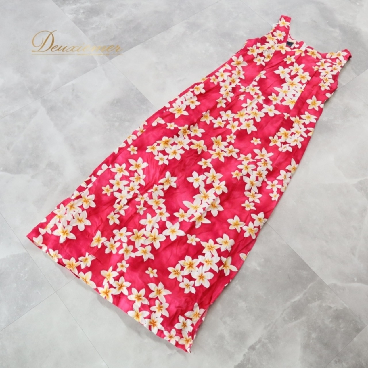 フラダンス 衣装 ワンピース ドレス ピンク系 RoyalCreations ハワイ製 プルメリア柄 ハワイアンプリント アロハ フラ ダンス レッスン 練習 ノースリーブ スリット 華やか 鮮やか かわいい おしゃれ ホワイト系 イエロー系 フラダンス衣装 ロングドレス ハワイアンファッション トロピカル 花柄 エレガント シンプル レディース プルメリア かわいいドレス スタイルアップ 大人可愛い