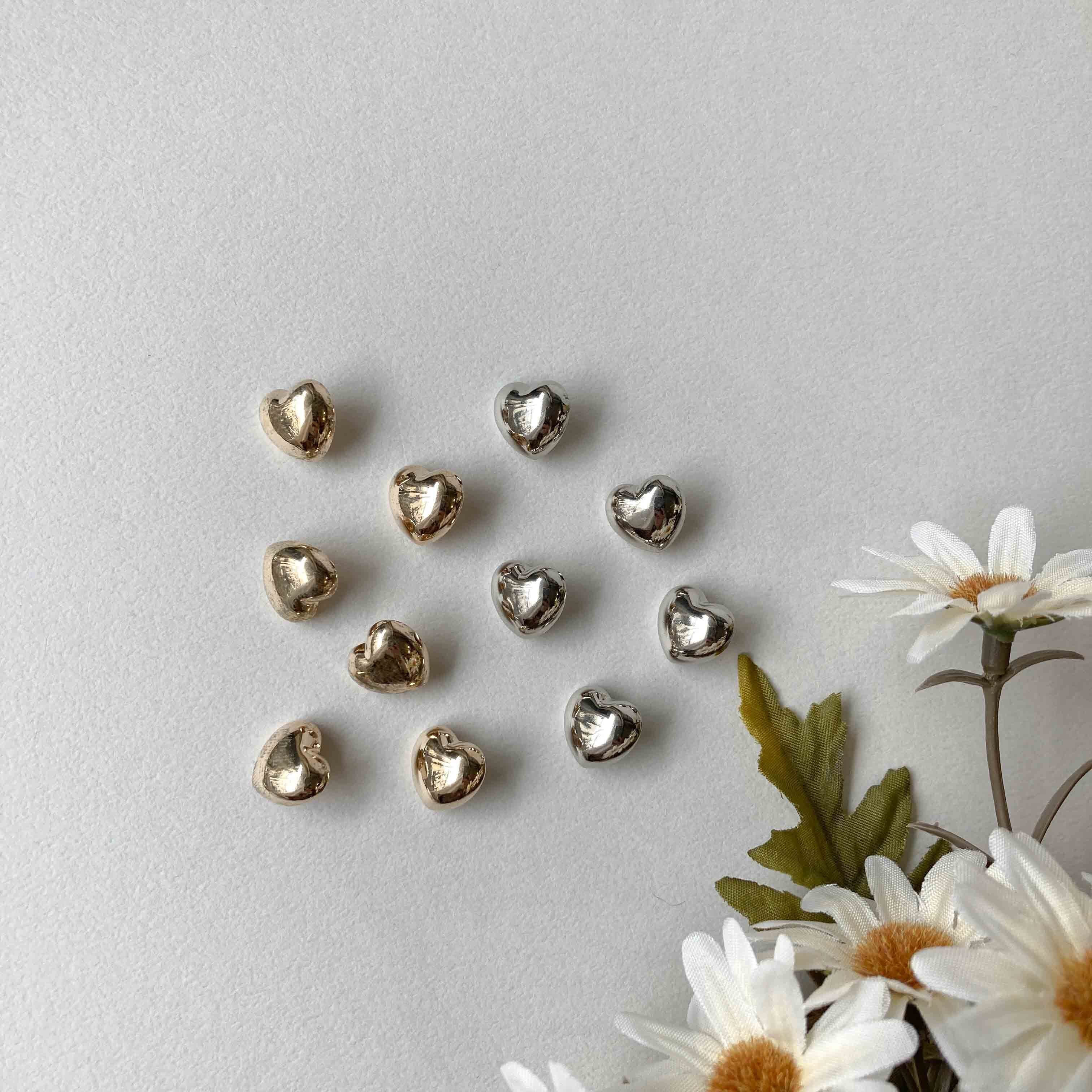 ぷっくりツヤハートボタン（12mm） | Dua-アクセサリーパーツショップ