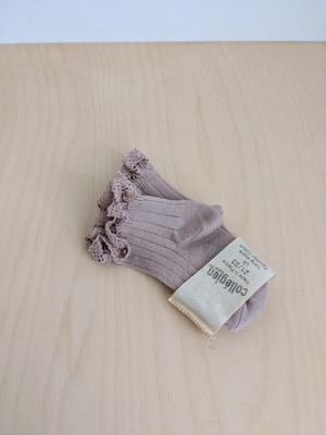 Lace Ribbed Ankle Socks "Lili"  / Collégien