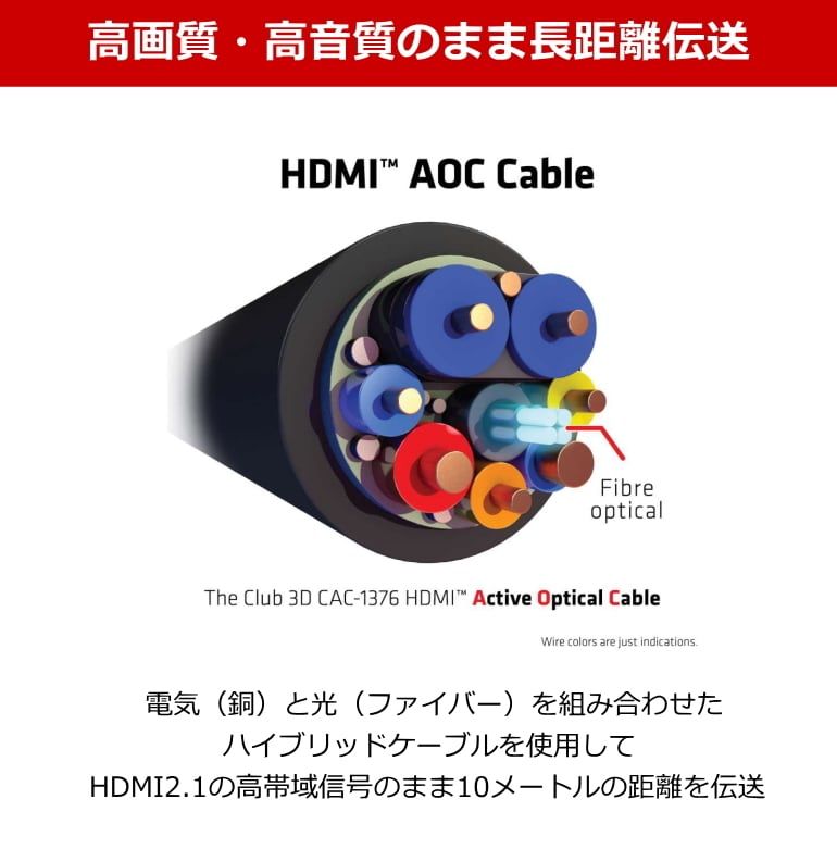 CAC-1376】Club3D HDMI 2.1 4K120Hz 48Gbps Male/Male 10m Active