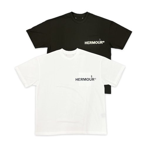 HE-118 HERMOUR POCKET T-SHIRTS【BLACK / WHITE】