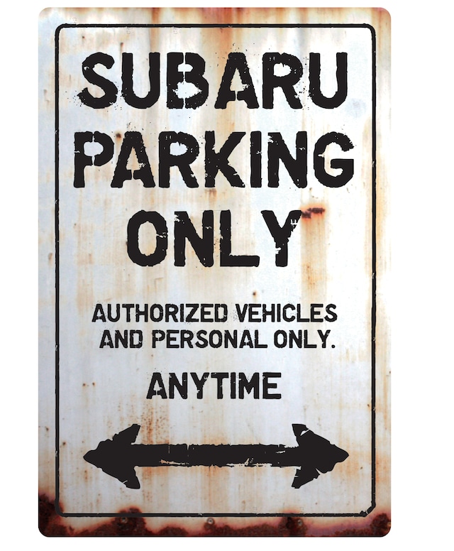 【送料無料】SUBARU Parking Onlyサインボード　 パーキングオンリー ヴィンテージ風 サインプレート スバル  ガレージサイン アメリカ雑貨 アメリカン雑貨 壁飾り ウォールデコレーション 壁面装飾 おしゃれ インテリア 雑貨