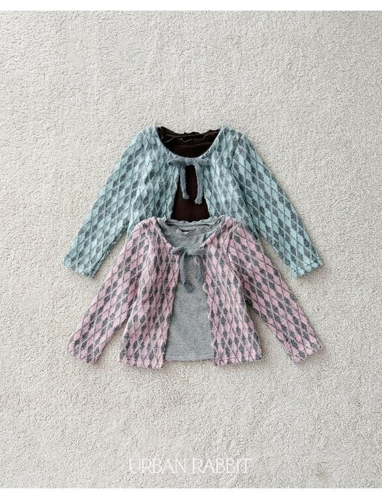 アーバンラビット / URBAN RABBIT / アーガイルカーディガンT / 韓国子供服 / ジュニア / 26winter〖取寄〗*JS~JM*