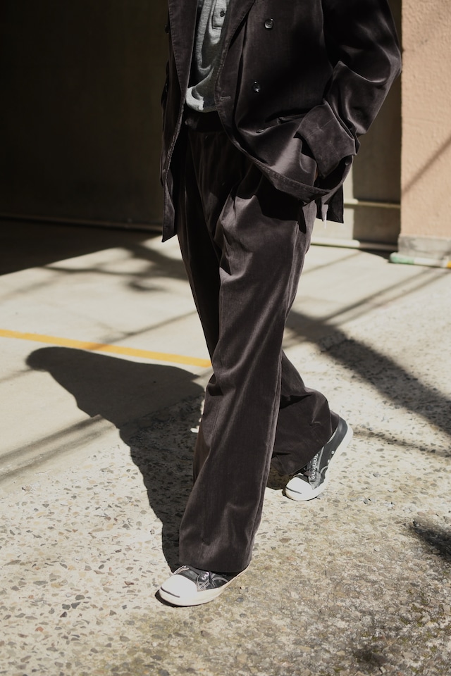 blurhms / Fade Velvet Two-tuck Slacks (FadeCharcoal)