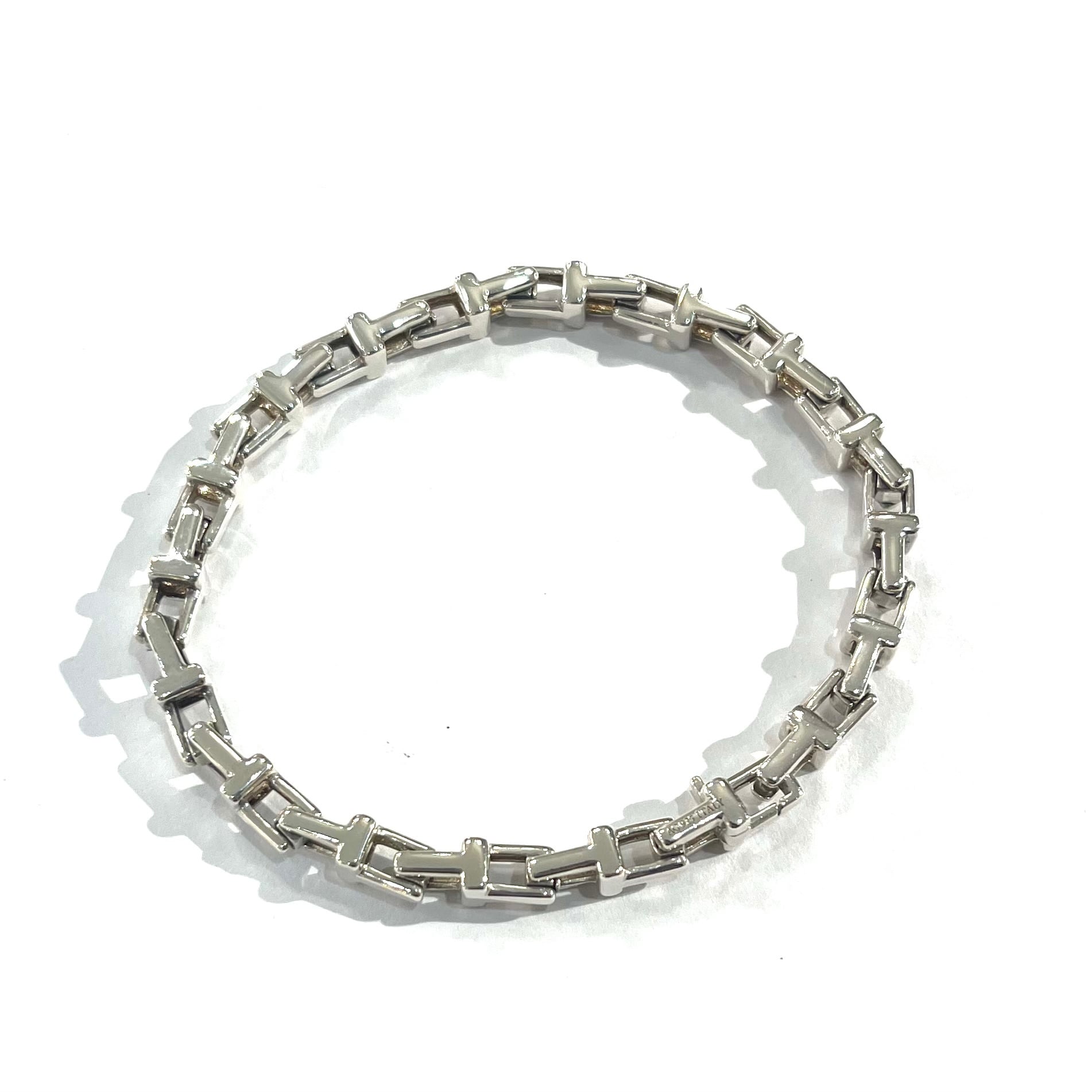 激レア【TIFFANY&CO. 】2492 Tモチーフ リンクシルバーブレスレット