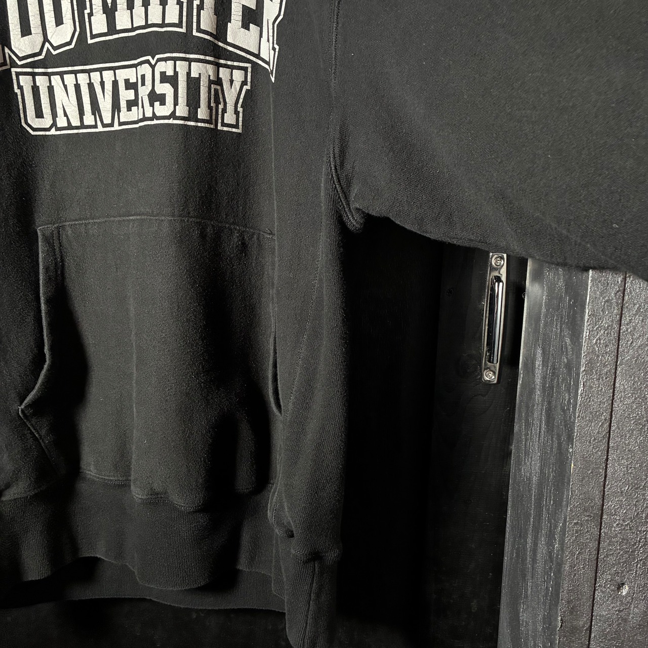 Champion REVERSE WEAVE フーディー　リフレクターロゴ　黒　リバースウィーブ　M