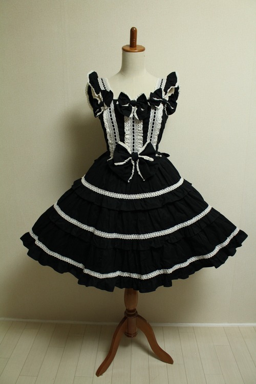Angelic Pretty パールリボン＆シャーリングJSK