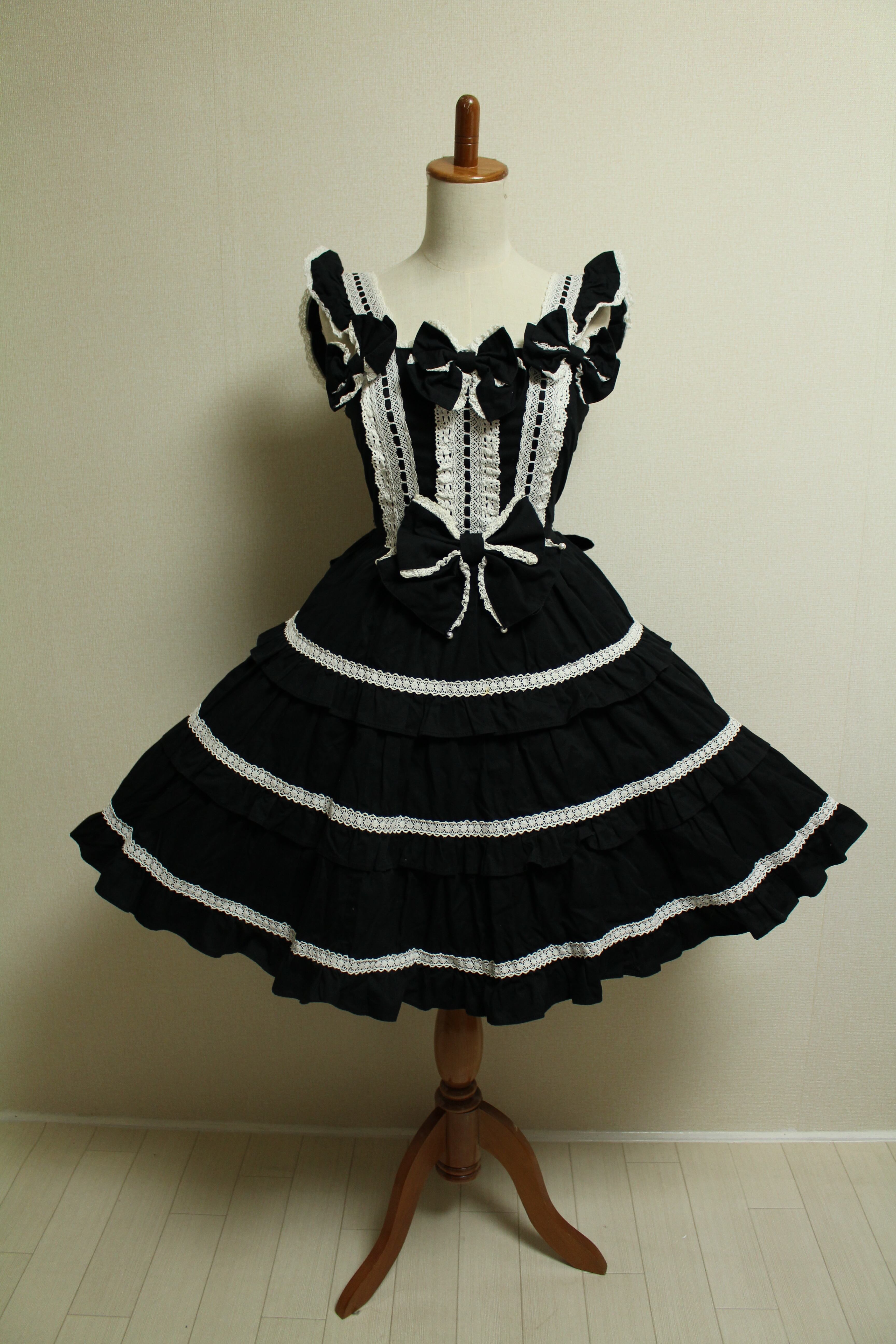 Angelic Pretty パールリボン&シャーリングJSK