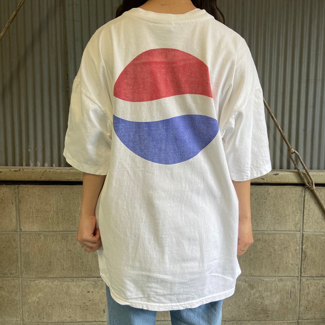 90年代 USA製 PEPSI ぺプシコーラ 企業ロゴ アドバタイジング Tシャツ 