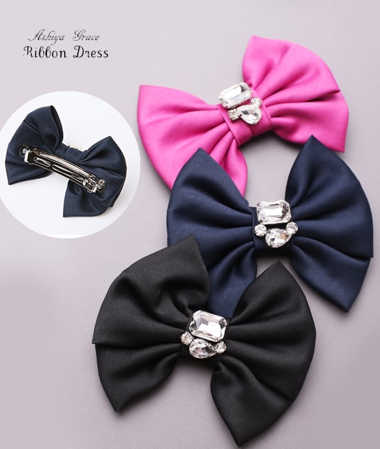 CLOSE SALE★bb0075- バレッタ《キャンディビジューリボンS》