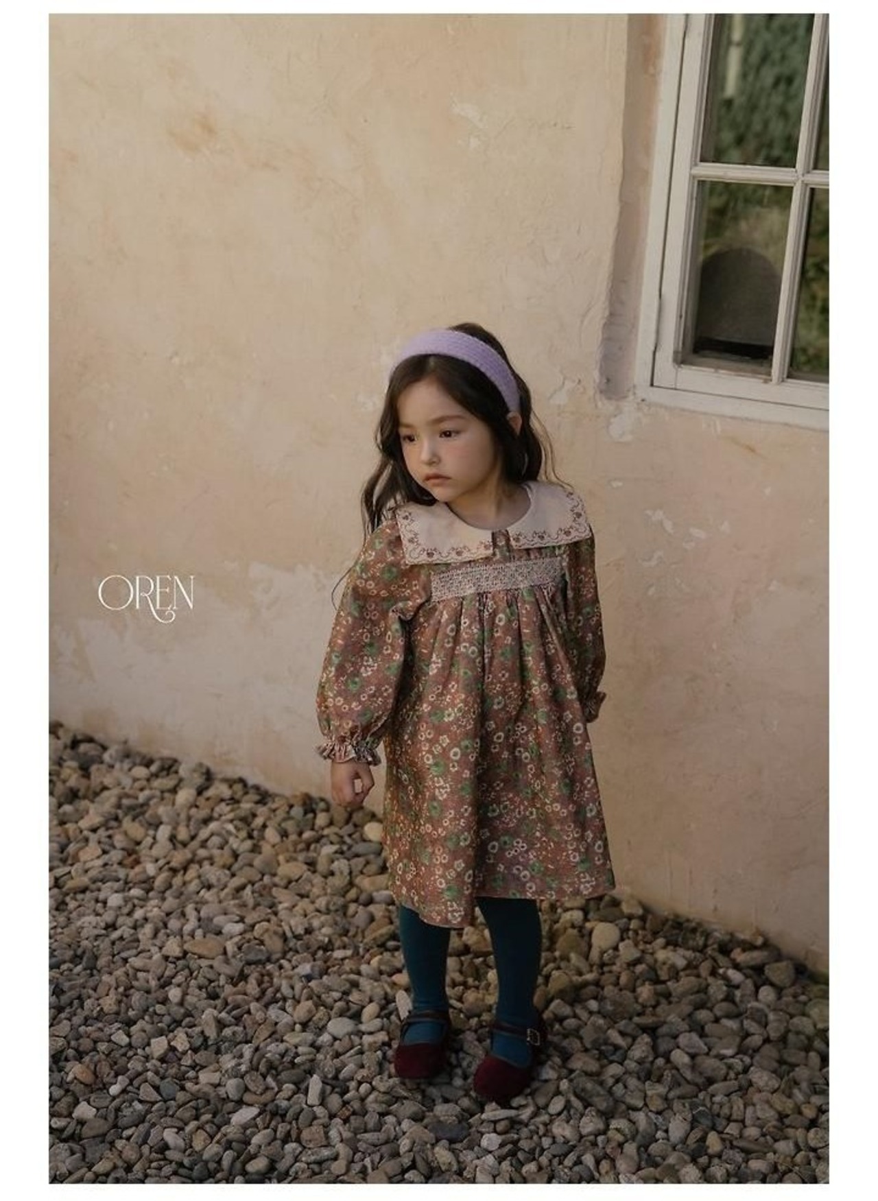 オーレン / oren / ボンジュールスクエアカラーワンピース / 韓国子供服 / キッズ / 26winter〖取寄〗*S~XL*
