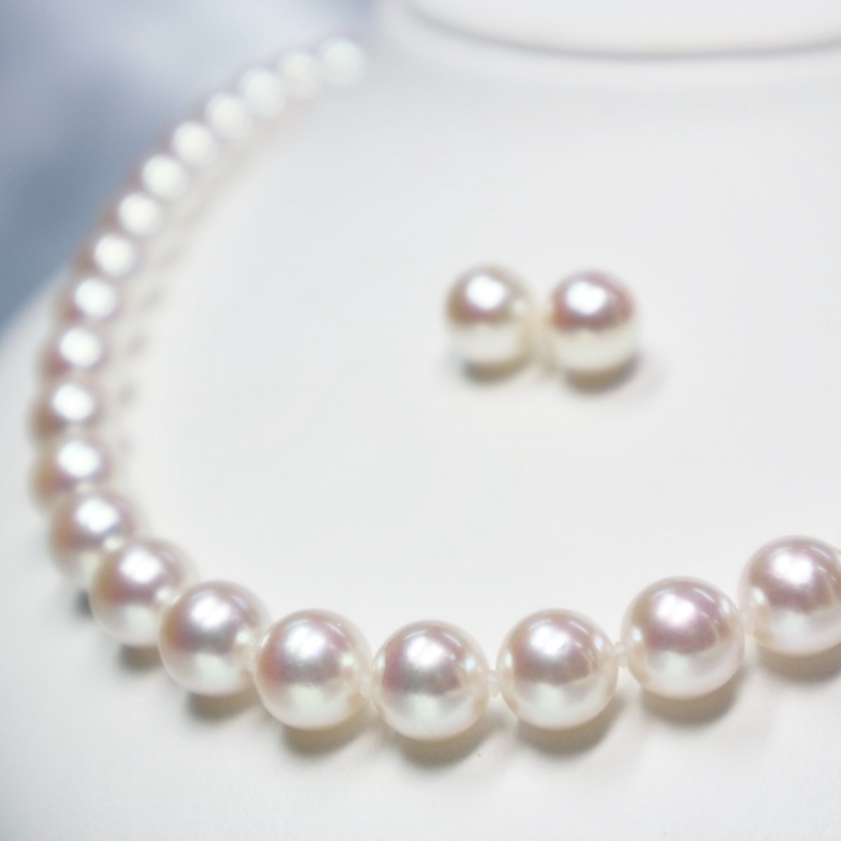8.5mm～9.0mmオーロラ花珠アコヤパールネックレス＋ピアスor 