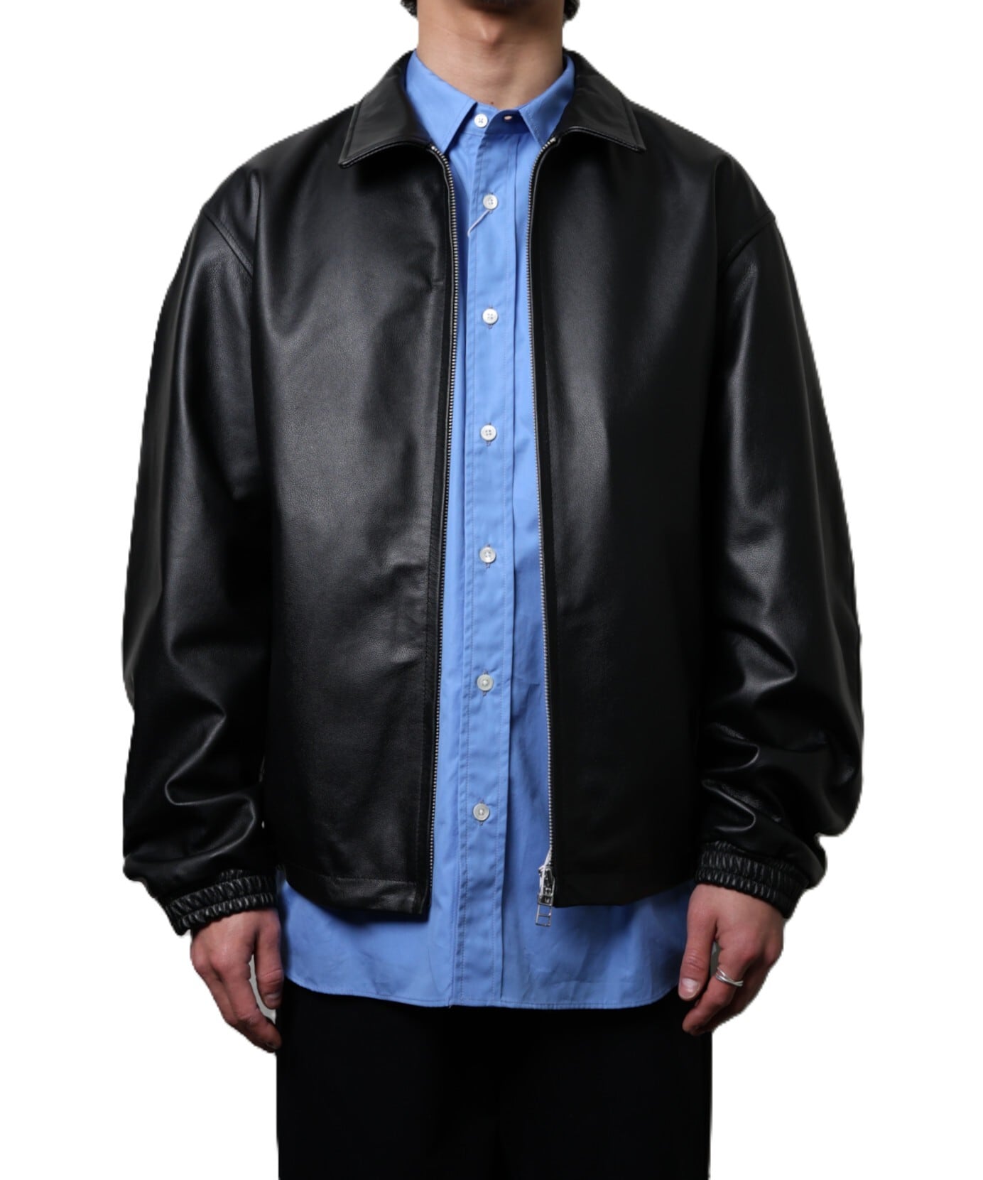 UNIVERSAL PRODUCTS. / 261-60405 LEATHER BLOUSON (BLACK