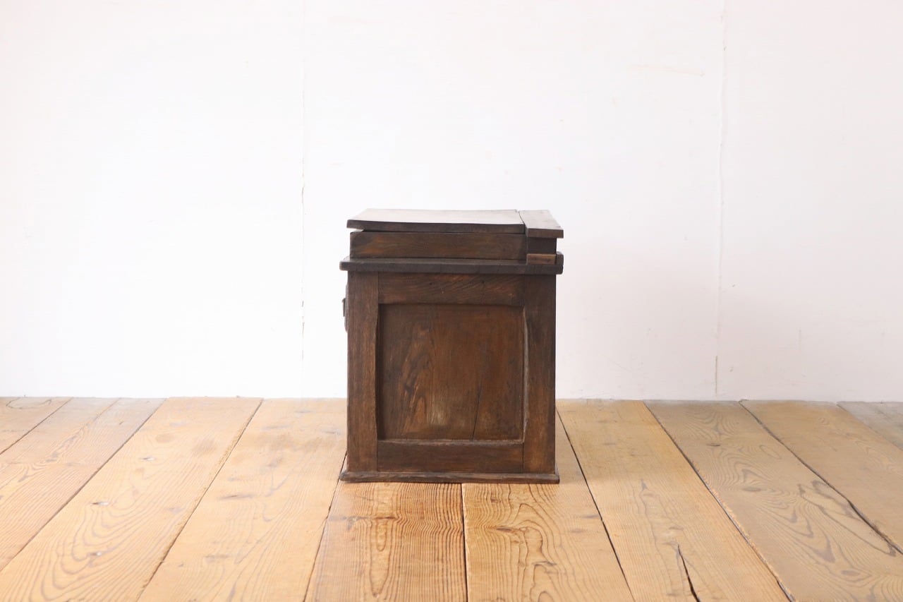 レトロ 文机 ローテーブル 座卓 帳場机 跳ね上げ天板 無垢材 引き出し