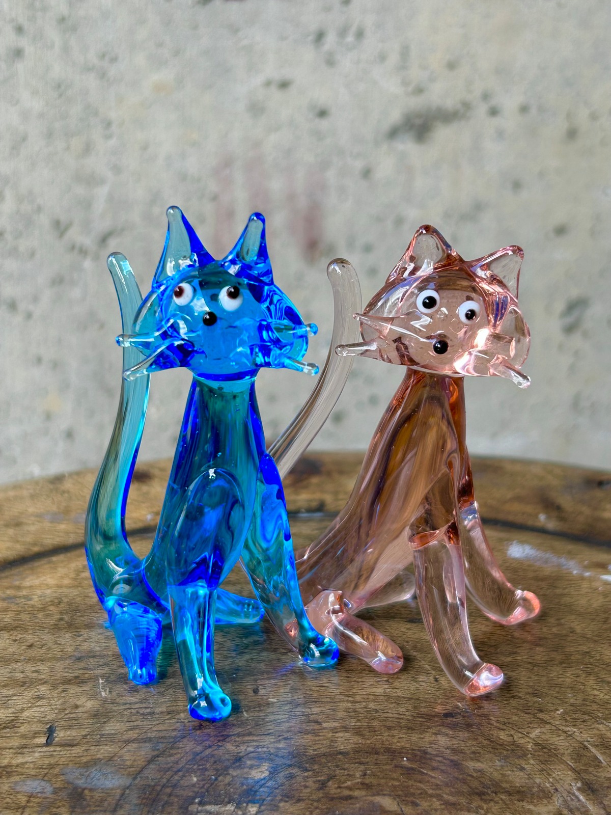 ガラスの猫 硝子細工 ねこ 2匹セット | choice