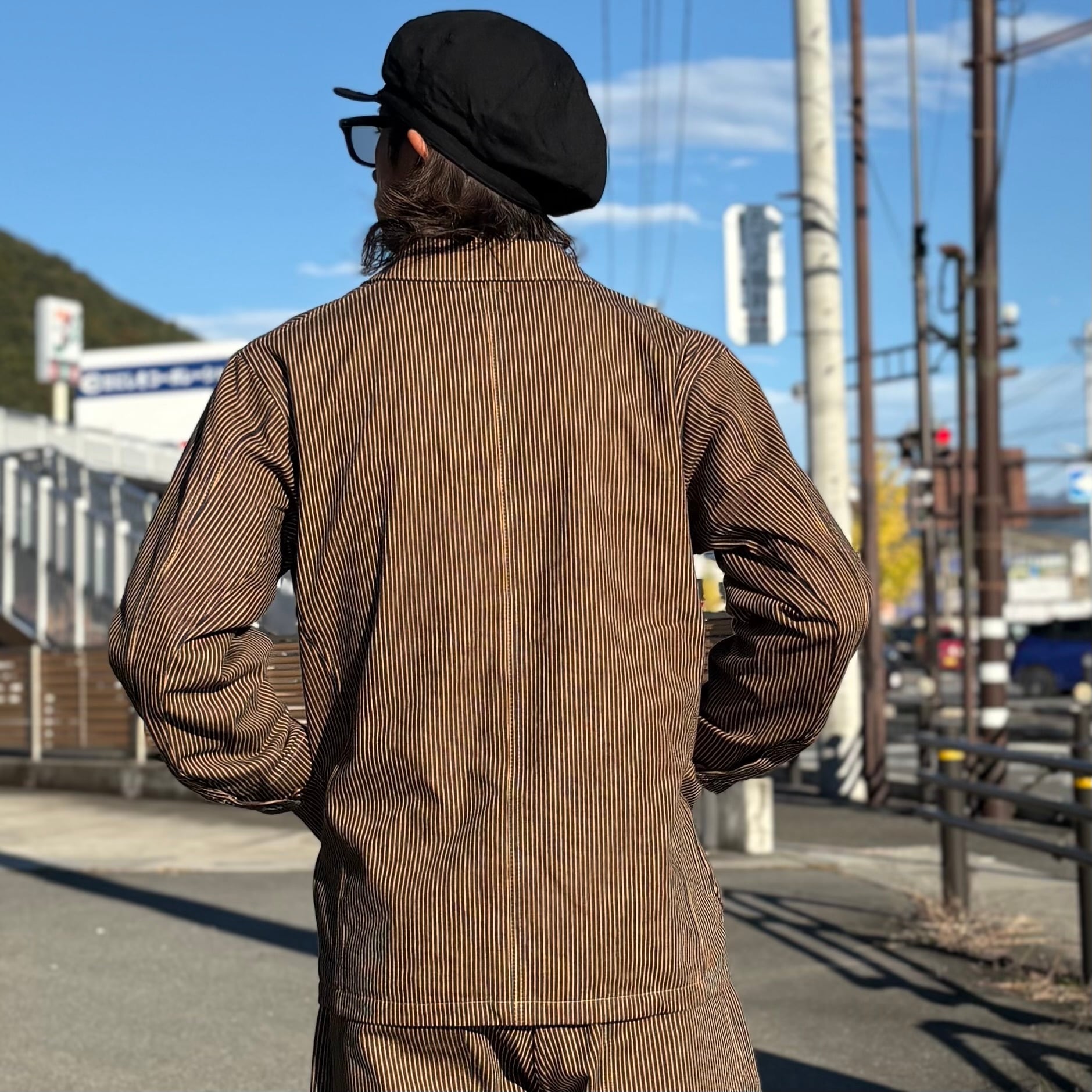 ワークジャケット ジャケット カバーオール メンズ ヒッコリー