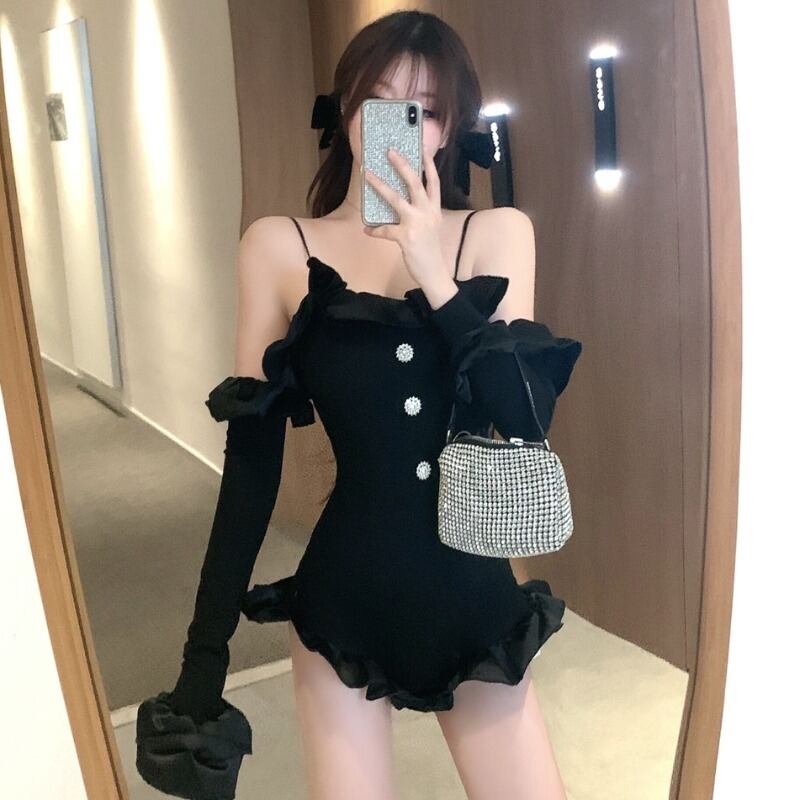 オータムブラック薄手 ハイウェスト ロング 秋物 ショーツ ブルマー ピュア ハンチェンe54978312794