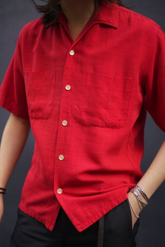 PENNEYS TOWNCRAFT] Vintage S/S Italian color rayon shirt [1960s