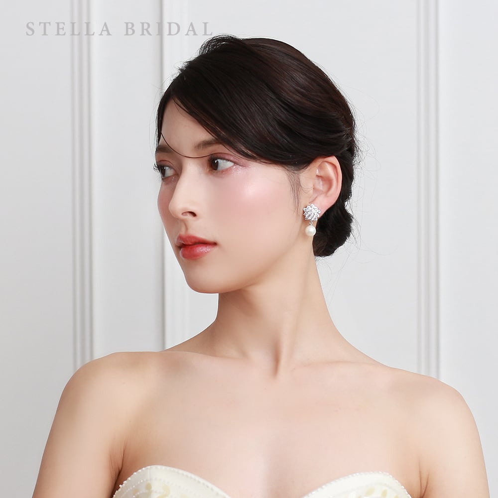 キュービックジルコニア ウェディングピアス＆イヤリング クリスタル