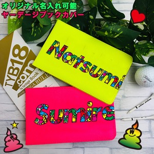 オリジナルの名入れ可能！ ヤーデージブックカバー UNKOまみれ文字切れシリーズ タテ型 プロゴルファー ゴルフメモケース ゴルフメモ