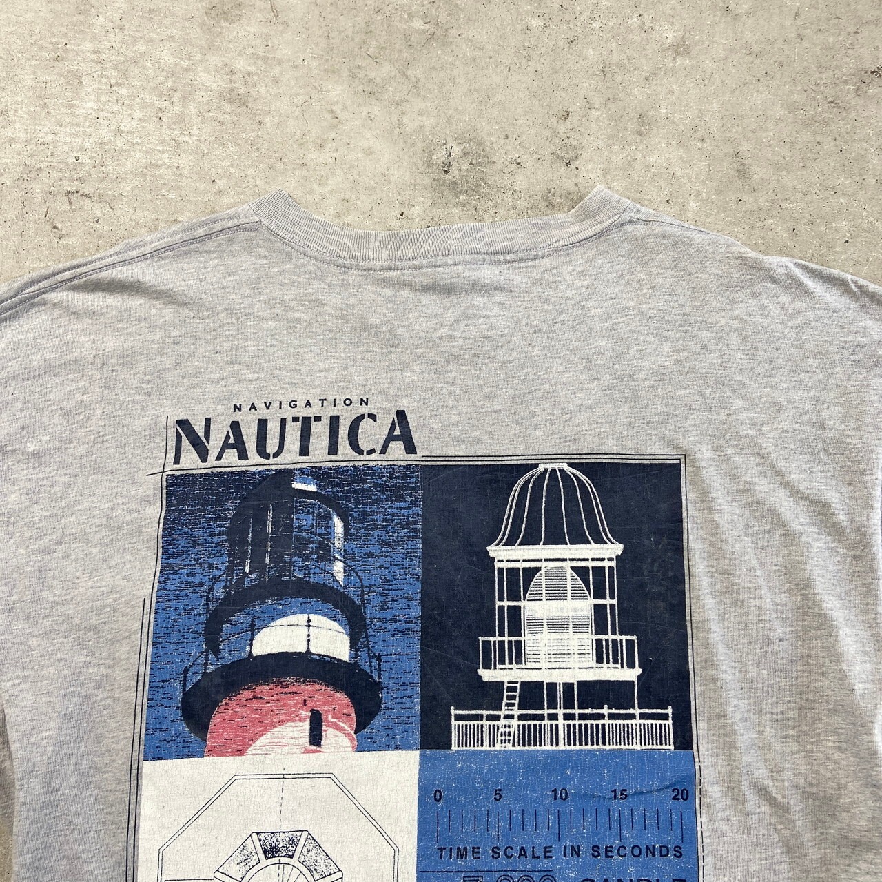 90年代 USA製 NAUTICA ノーティカ デザインプリントTシャツ ポケットT 