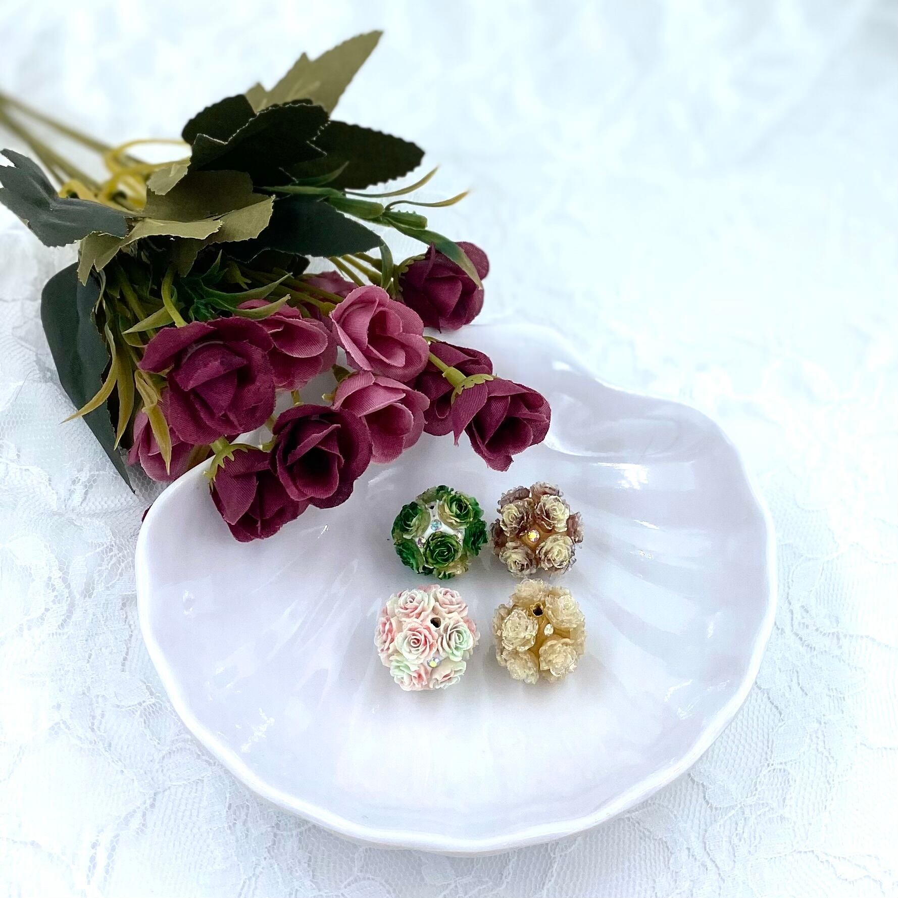 5-3 蓄光 薔薇シルバーラメビーズ カスタム可 | KSshop