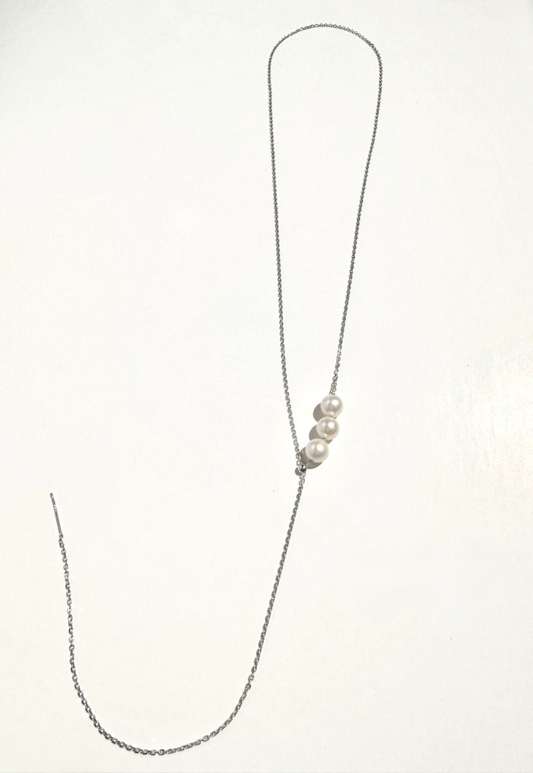 【衣】coscos 3連パールスライドネックレス SIL