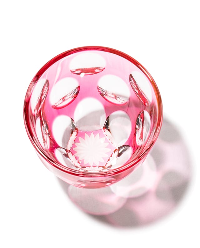 江戸切子 水玉万華鏡（全4色） ぐいのみ | 山田硝子