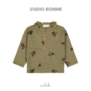 ラスト1点18m【STUDIO BOHEME】OLYMPE BLOUSE /  GREEN ALOE BLACKBERRIES  / ブラウス / ボエム