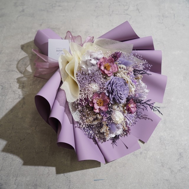 ドライフラワーの花束 Mサイズ ライトパープル M-467≪限定１点≫