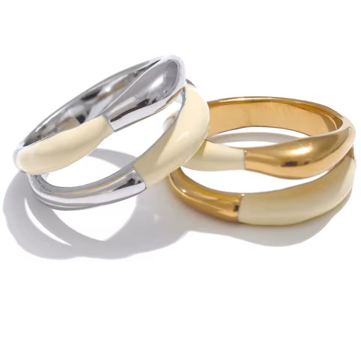 金アレ対応 18k ハイブリッドデザインリング(0729)