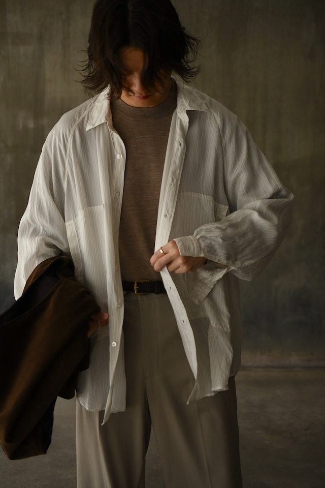 BATONER / BABY WOOL CREW NECK (Melange Beige)