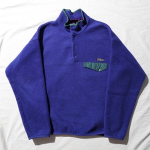 美品 L 93年 雪無し 旧肉厚個体 Blueberry ブルーベリー Synchilla Snap-T Patagonia シンチラ スナップT パタゴニア