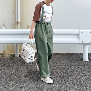 Ripstop suspenders pants (khaki)