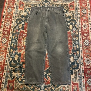 90s USA製 Wrangler ラングラー ブラックデニム W36 L30 W88cm ジップフライ ヴィンテージ 黒 アメカジ ワーク US ストレート 00s