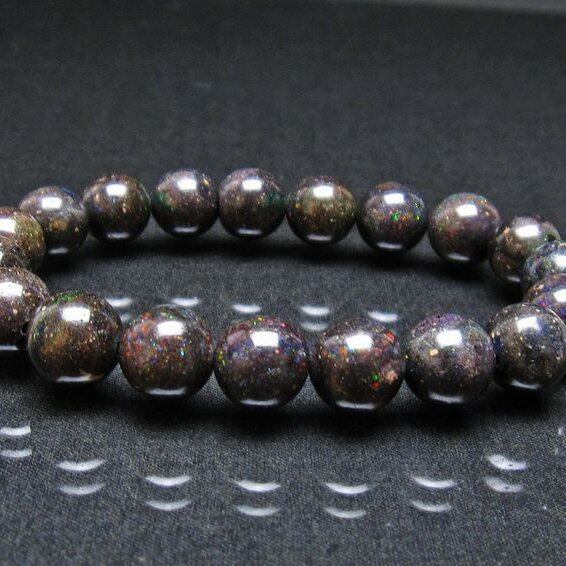 ブラックオパール ブレスレット 11mm 一点物 111-37946