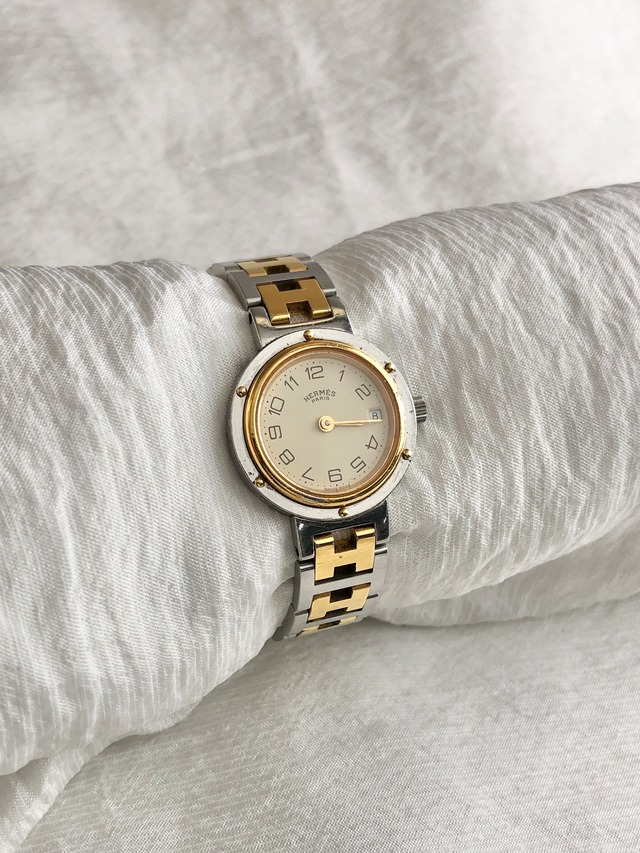 HERMES エルメス 腕時計 ゴールド シルバー ステンレススチール クウォーツ クリッパー vintage ヴィンテージ オールド d4witg