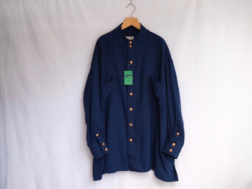 HOMELESS TAILOR"STAND COLLAR SHIRT BLUE”