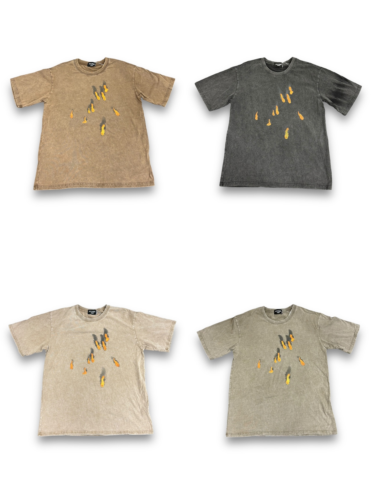 【PLANET STUDIO】vintage fire tee (4color)