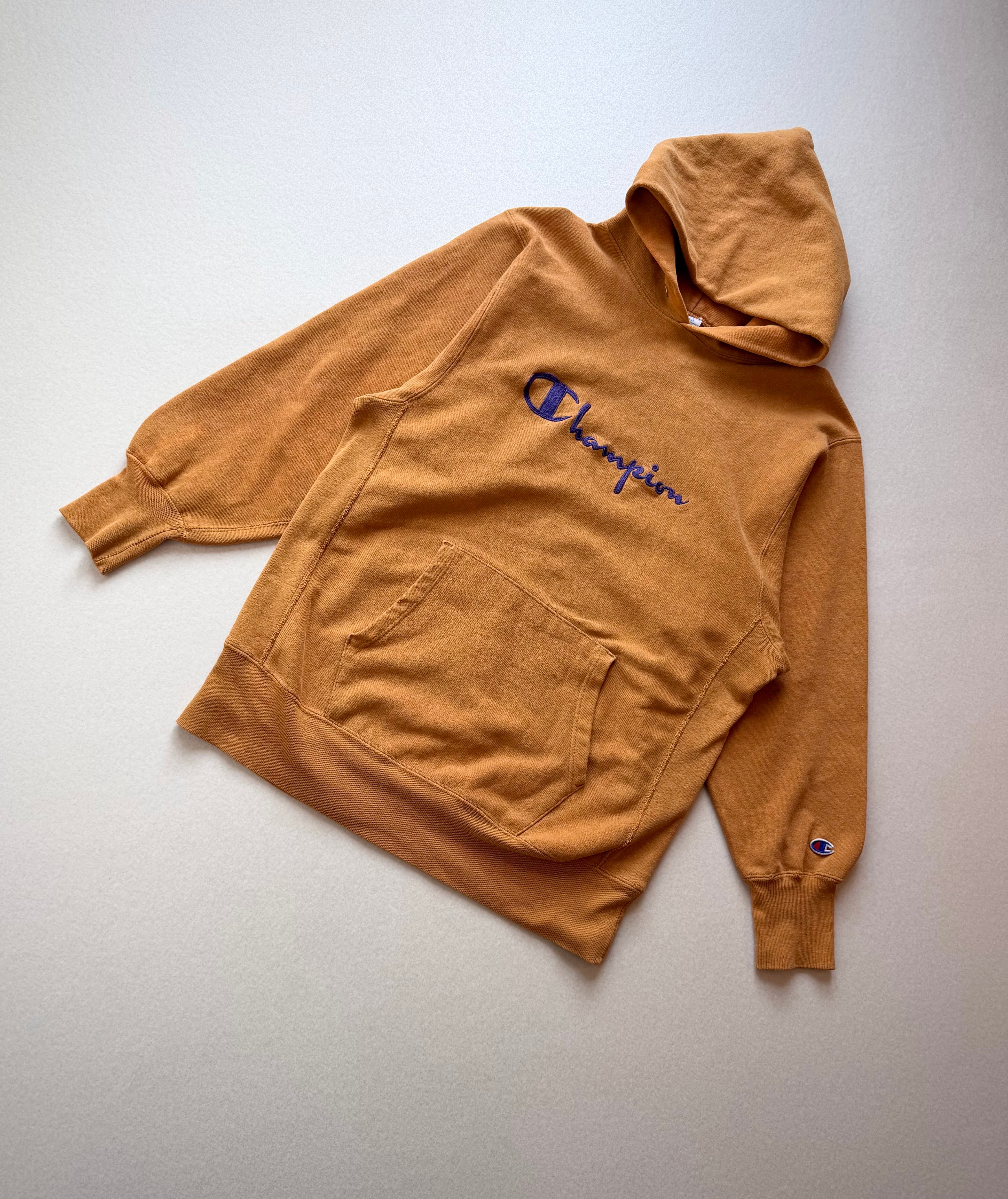 90s USA製 “ CHAMPION ” REVERSE WEAVE PARKA MUSTARD OLD VINTAGE