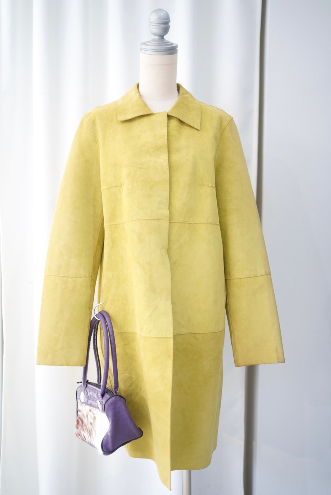 lime green leather coat