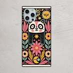 受注生産 iPhoneケース パンダと花のサイケ民芸｜動物モチーフ PSYF026A