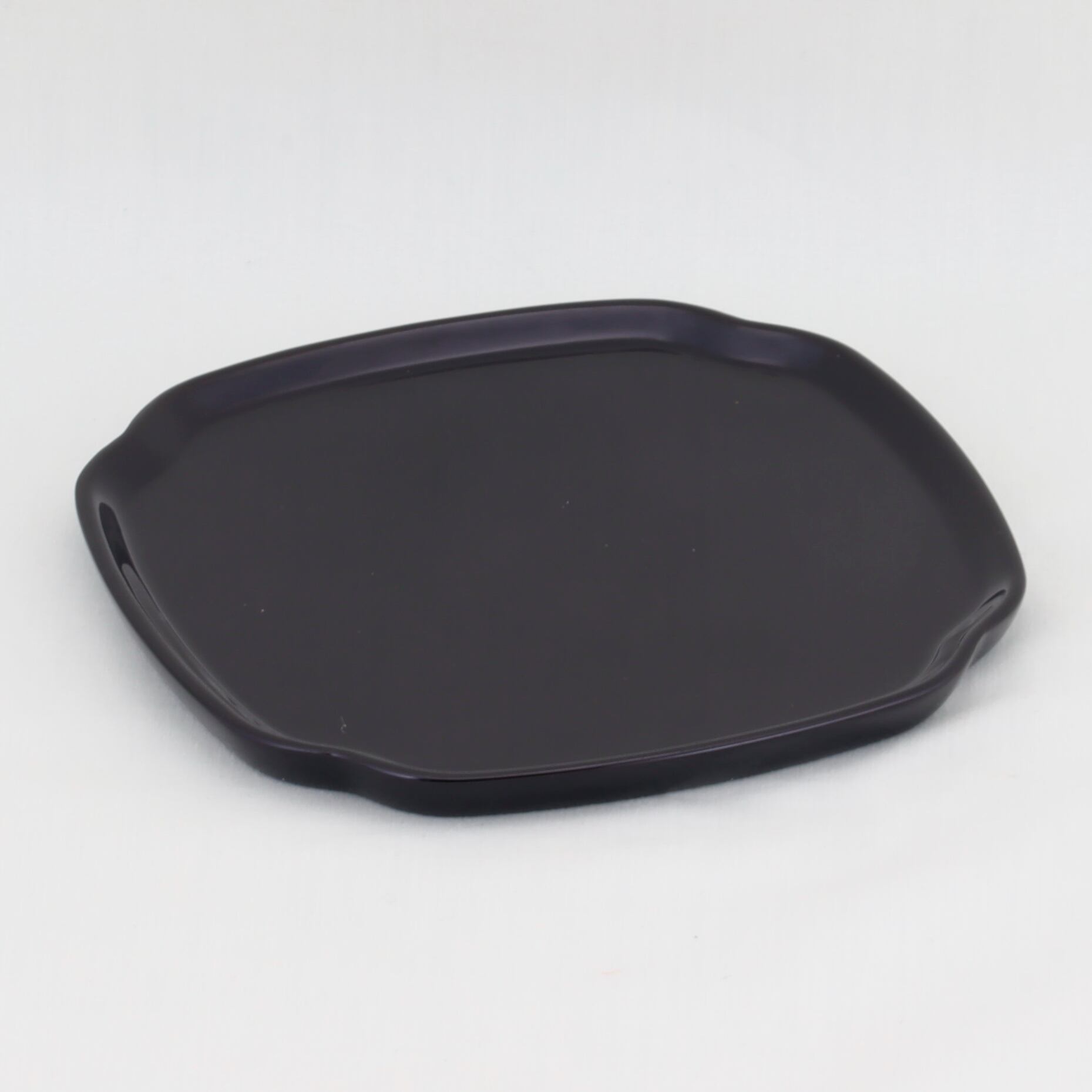 1561 輪島塗 銘々皿／入隅形／黒塗無地／五枚組 | 輪島塗 加藤漆器店